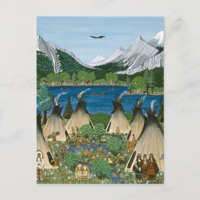 The Nez Perce ~ Wallowa Lake Postcard (Front)