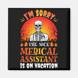 The Nice Medical Istant Halloween Skeleton Costume Magnet