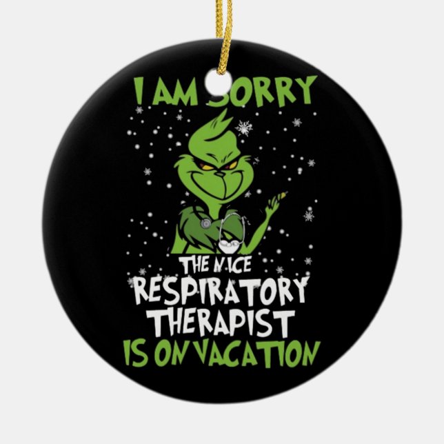 The Nice Respiratory Therapist Ceramic Tree Decoration (Front)