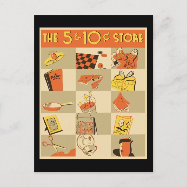 The nickel and dime store postcard (Front)