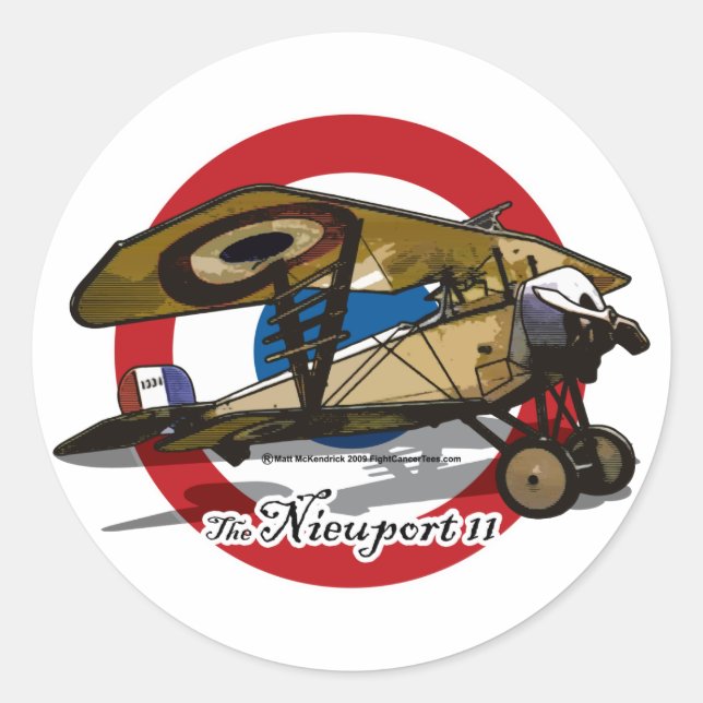 The Nieuport 11 Classic Round Sticker (Front)