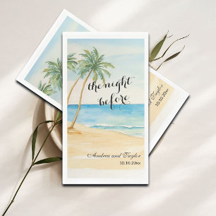 The night Before Beach and Palm Trees Wedding Napkin