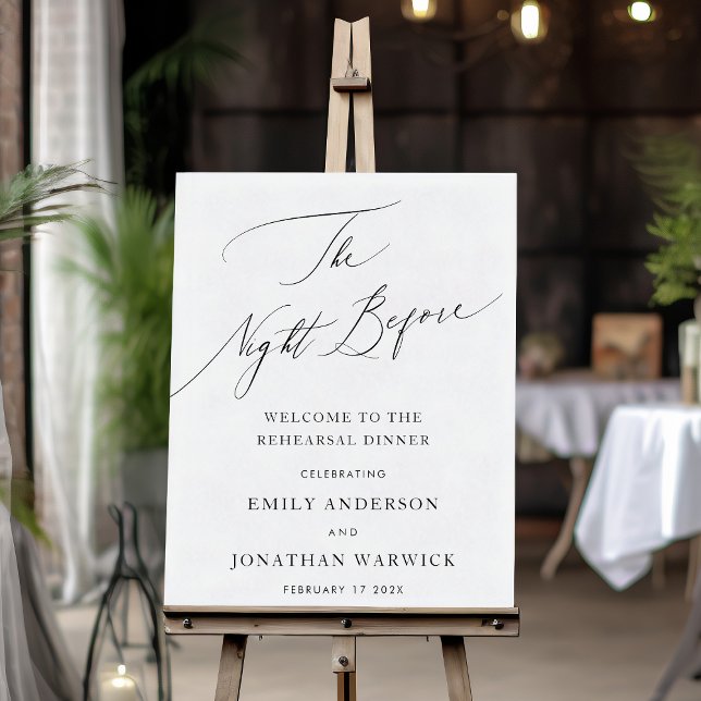 THE NIGHT BEFORE Black White Rehearsal Dinner Poster (Creator Uploaded)