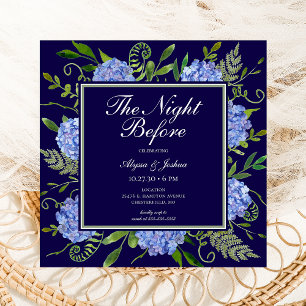 The Night Before Blue Hydrangea Invitation