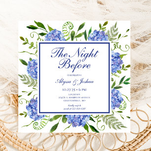 The Night Before Blue Hydrangea Photo Invitation
