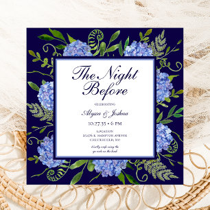 The Night Before Blue Hydrangea QR Code Invitation