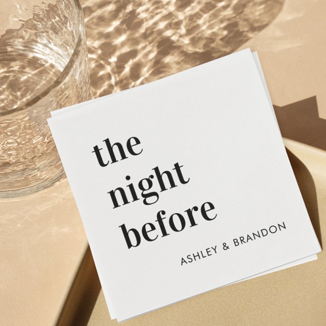 The Night Before Bold Rehearsal Dinner Decor Napkin (Creator Uploaded)