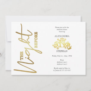 The Night Before Calligraphy Rehearsal Dinner Invitation