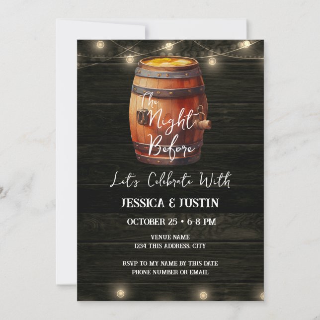 The Night Before Casual Rehearsal Dinner Invitation (Front)