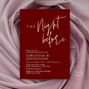 The Night Before, Casual Wedding Rehearsal Dinner Invitation
