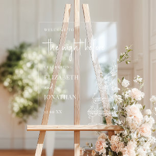 The Night Before Champagne Tower Rehearsal Dinner Acrylic Sign