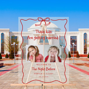 The Night Before Childhood Photos Wedding Acrylic Sign