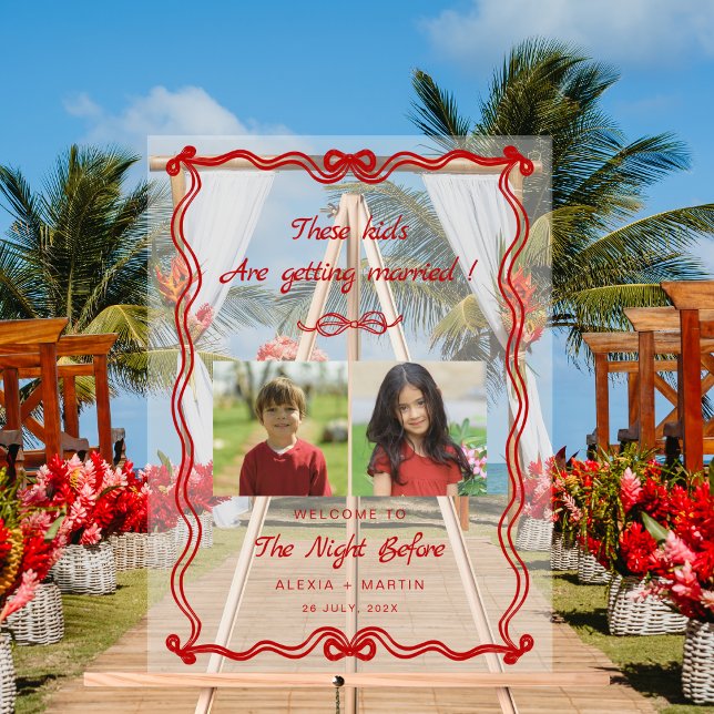 The Night Before Childhood Photos Wedding Acrylic Sign (Creator Uploaded)