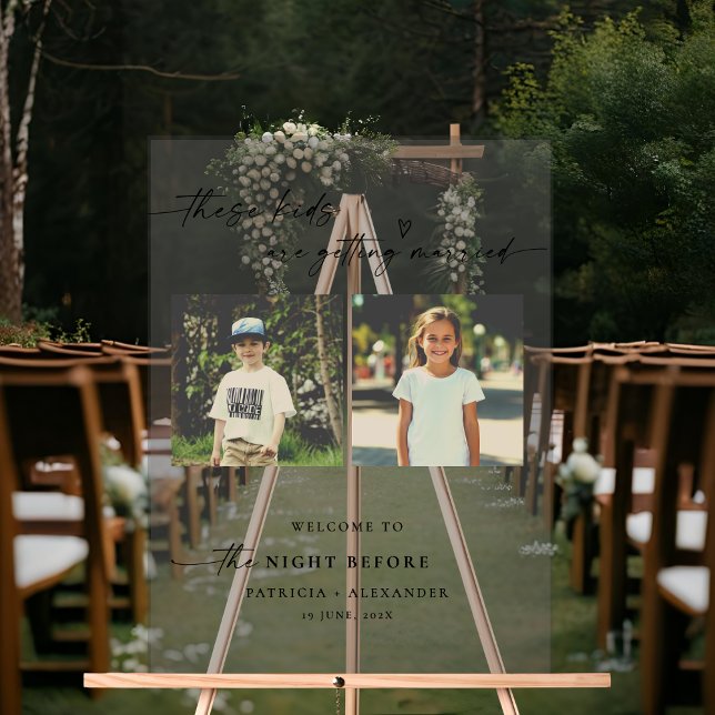 The Night Before Childhood Photos Wedding Acrylic Sign (Creator Uploaded)