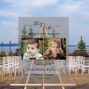 The Night Before Childhood Photos Wedding Acrylic Sign