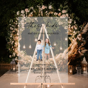 The Night Before Childhood Photos Wedding Acrylic Sign