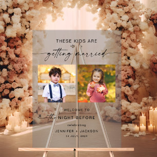 The Night Before Childhood Photos Wedding Acrylic Sign