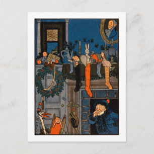 The Night Before Christmas, by Denlow, 1903 (colou Holiday Postcard