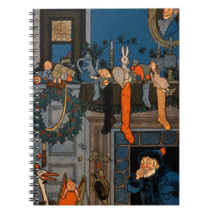 The Night Before Christmas, by Denlow, 1903 (colou Spiral Notebook