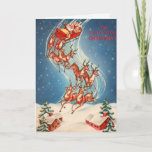 The Night Before Christmas. Holiday Card<br><div class="desc">Vintage Christmas card,  with a Santa on his sled,  and all his Reindeer.

Cute Christmas card for Vintage lovers,  or Kids.

Add your own message inside if you wish.</div>