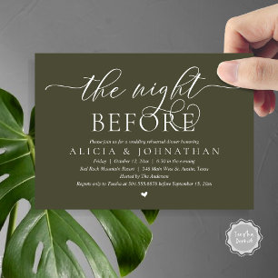 The Night Before, Classy Wedding Rehearsal Dinner Invitation