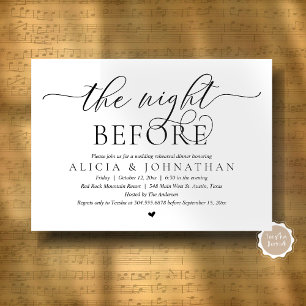 The Night Before, Classy Wedding Rehearsal Dinner Invitation