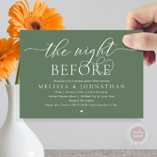 The Night Before, Classy Wedding Rehearsal Dinner Invitation