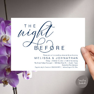The Night Before, Classy Wedding Rehearsal Dinner Invitation
