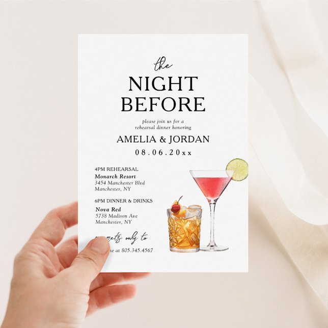 The Night Before Dinner Rehearsal & Drinks Invitat Invitation (Creator Uploaded)