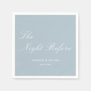 The Night Before Dusty Blue Wedding Napkin