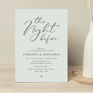 “The Night Before” Dusty Rose Rehearsal Dinner Invitation