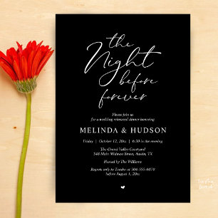 The Night Before Forever Romantic Rehearsal Dinner Invitation