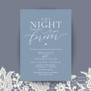 The Night Before Forever Romantic Rehearsal Dinner Invitation