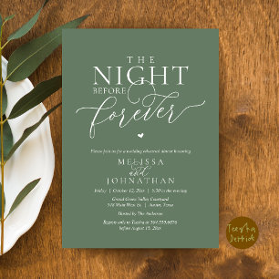 The Night Before Forever Romantic Rehearsal Dinner Invitation