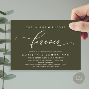 The Night Before Forever Romantic Rehearsal Dinner Invitation