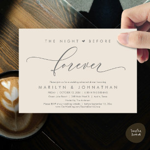 The Night Before Forever Romantic Rehearsal Dinner Invitation