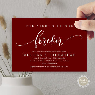 The Night Before Forever, Wedding Rehearsal Dinner Invitation