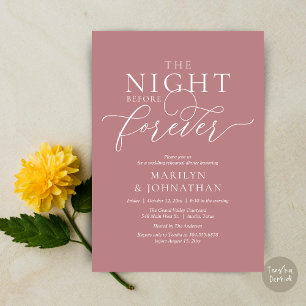 The Night Before Forever, Wedding Rehearsal Dinner Invitation
