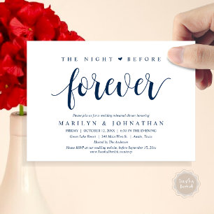 The Night Before Forever, Wedding Rehearsal Dinner Invitation
