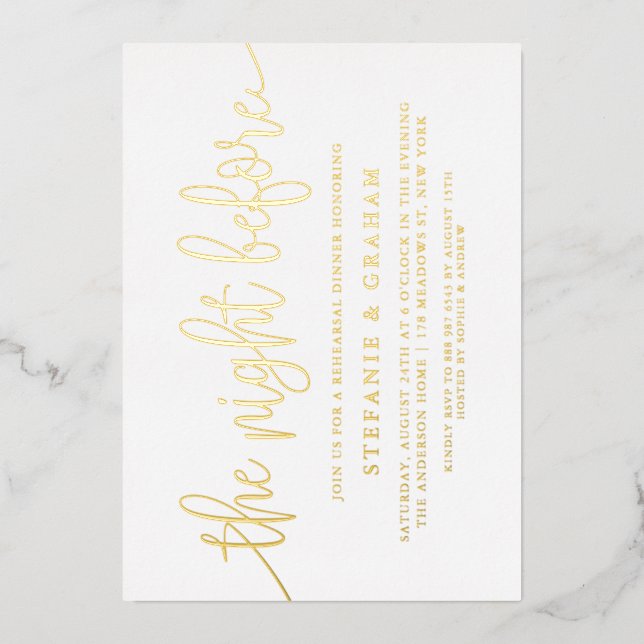 The Night Before Gold Foil Rehearsal Dinner (Front)