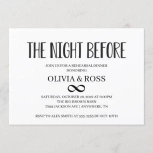 The Night Before Infinity Rehearsal Dinner Invitation