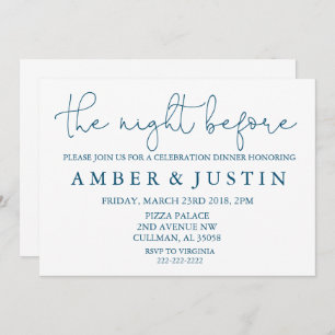 The Night Before Invitation Blue