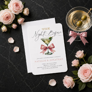 The Night Before Martini Rehearsal Dinner Invitation