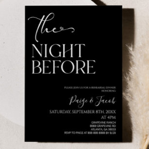 The Night Before Minimal Wedding Rehearsal Dinner Invitation