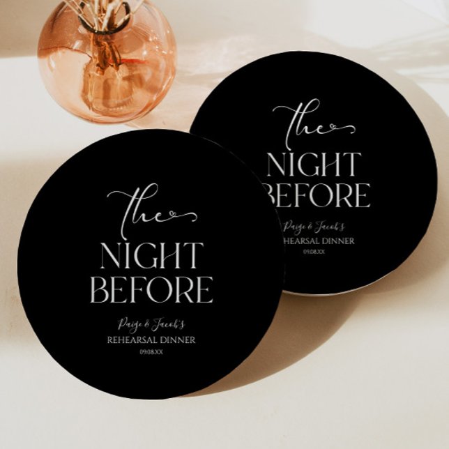 The Night Before Minimal Wedding Rehearsal Dinner Paper Plate (Creator Uploaded)