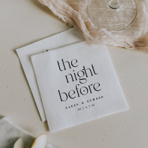 The Night Before Minimalist Rehearsal Dinner Napkin