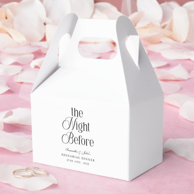 The Night Before Modern Elegant Rehearsal Dinner Favour Box (Wedding)