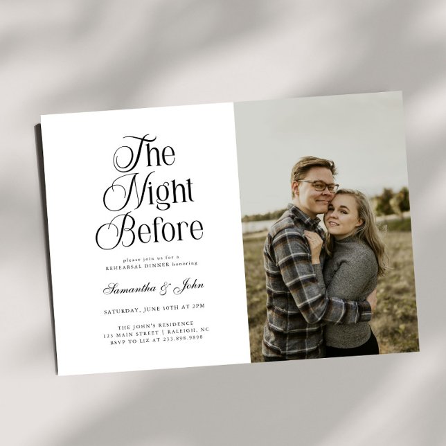 The Night Before Modern Photo  Rehearsal Dinner Invitation (Creator Uploaded)