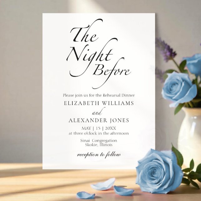 The Night Before Modern Script Rehearsal Dinner Invitation (Creator Uploaded)