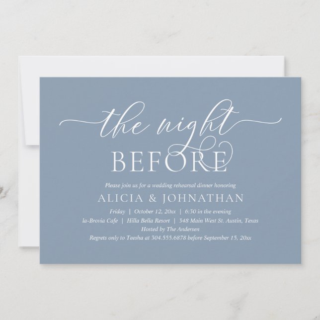 The Night Before, Modern Wedding Rehearsal Dinner Invitation (Front)